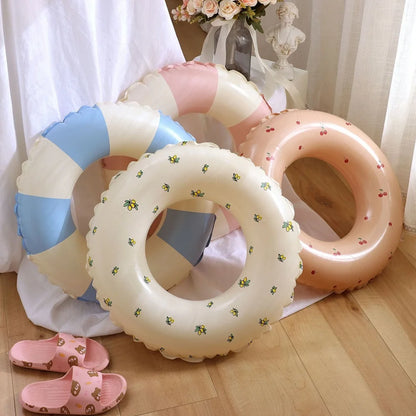Kids Swimming Ring, PVC Inflatable Float - Striped Design for Boys & Girls, Pool & Beach Floating Donut, Summer Water Play