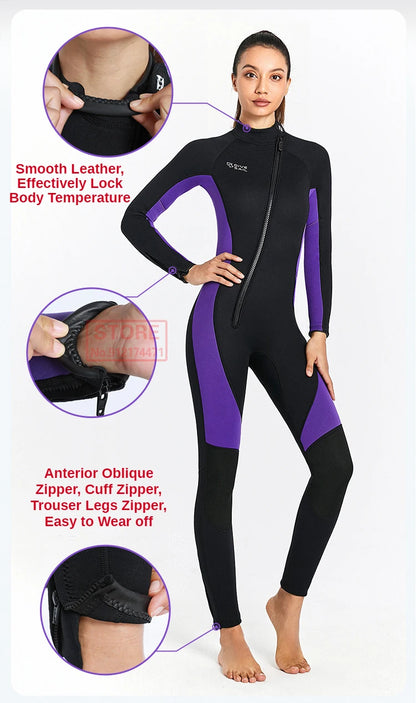 3MM Neoprene Wetsuit Front Zipper Men Kite Surf Diving Suit Women Kayak Swim Scuba Diving and Snorkeling Spearfishing Wetsuits