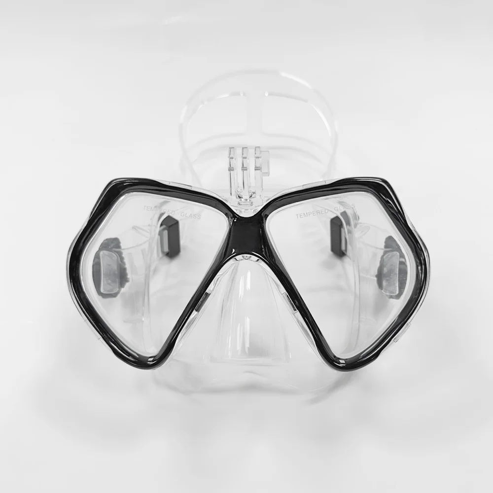 Diving Mask Swimming Goggles For GoPro Underwater Sports Camera Tempered Glass Professional Scuba Dry Snorkel Tube Adults Youth