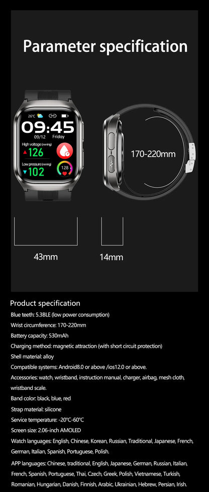 2026New Air Pump Airbag True Blood Pressure Smartwatch MultiDimensional Health Monitoring Micro Physical Examination Smart Watch