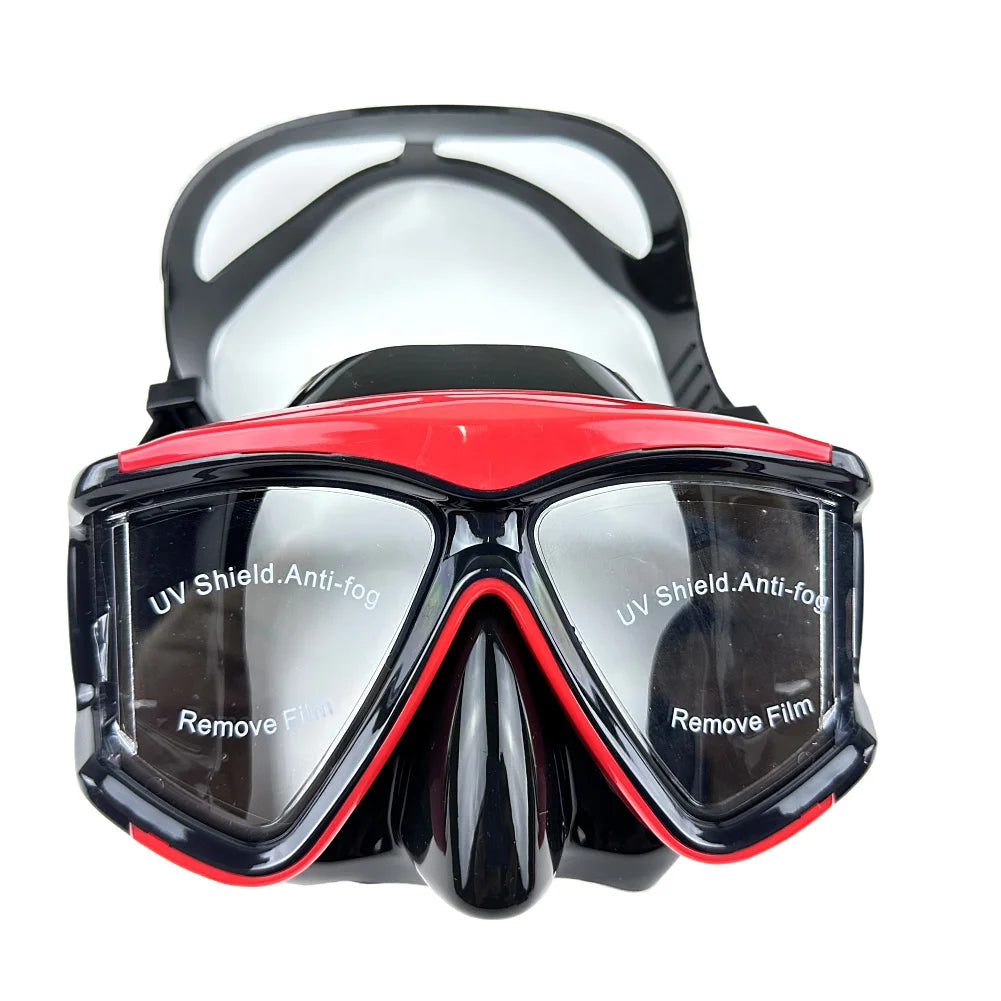 New adult silicone diving glasses professional snorkeling HD swimming tempered glass large frame mask