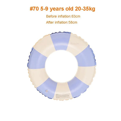 Kids Swimming Ring, PVC Inflatable Float - Striped Design for Boys & Girls, Pool & Beach Floating Donut, Summer Water Play