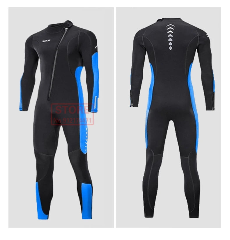 3MM Neoprene Wetsuit Front Zipper Men Kite Surf Diving Suit Women Kayak Swim Scuba Diving and Snorkeling Spearfishing Wetsuits