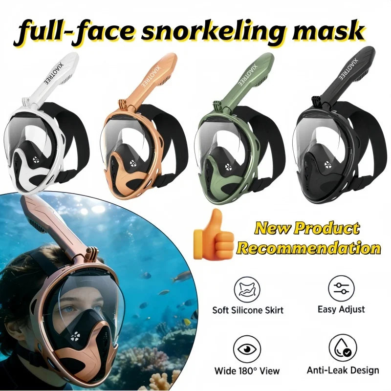 Professional Snorkeling Diving Mask Underwater Scuba Full Face Snorkel Mask Anti Fog Goggles for Kids Adult Swimming Equipment