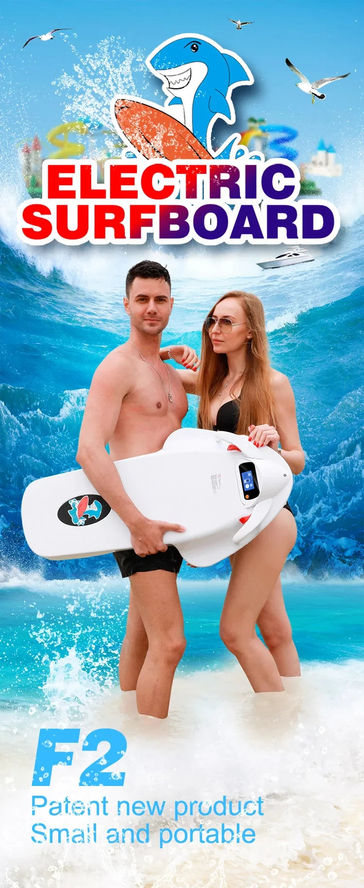 2025 F2 Jet Powered Electric Surfing Board Fast Speed Underwater Propeller Water Scooter Electric Surfboard for Watercraft