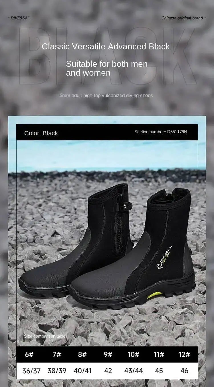 5MM Neoprene Dive Boots Surf Scuba Diving Swimming Shoes Windsurf Underwater Fishing Kitesurf Equipment Beach Shoes Snorkeling