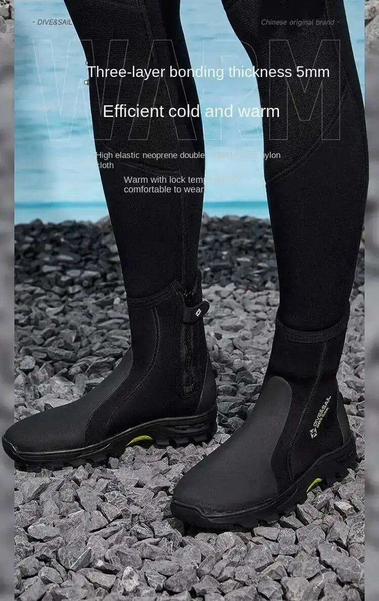 5MM Neoprene Dive Boots Surf Scuba Diving Swimming Shoes Windsurf Underwater Fishing Kitesurf Equipment Beach Shoes Snorkeling