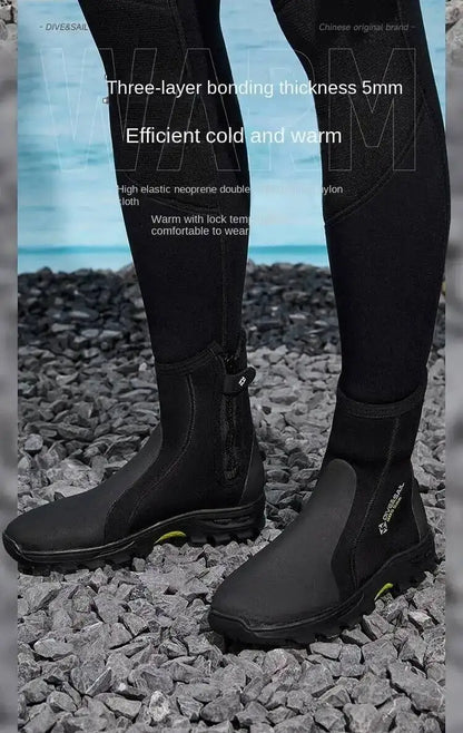 5MM Neoprene Dive Boots Surf Scuba Diving Swimming Shoes Windsurf Underwater Fishing Kitesurf Equipment Beach Shoes Snorkeling