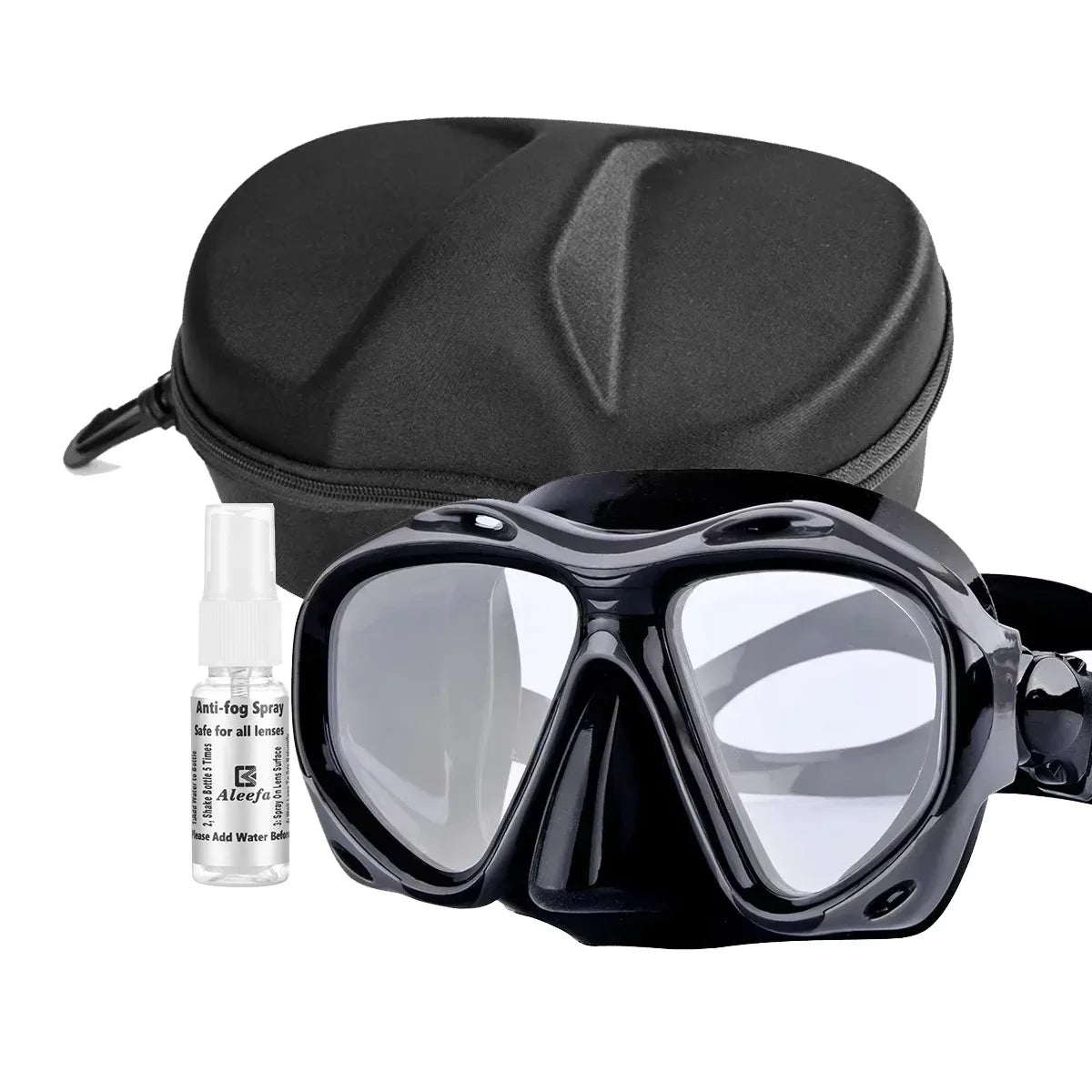 +2.0 to +5.0 Hyperopia Diving Mask  Farsighted   with Tempered Glass Lenses, Gear for Men Women,  Antifog Spray