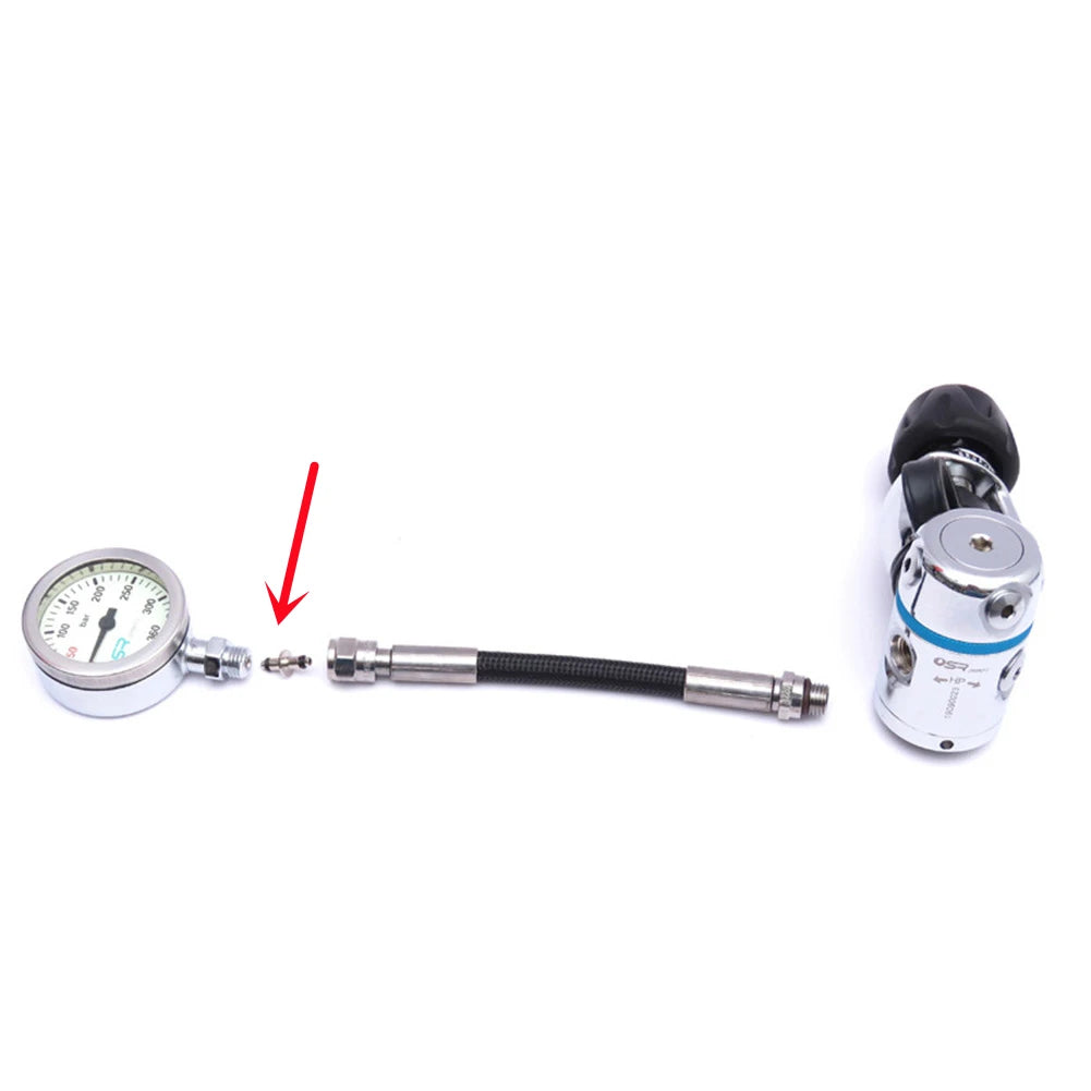 Scuba Diving High Pressure Hose T-End Air Spool Swivel HP Pin Gauge For SPG Gauges Computer With O-ring Diving Equipment
