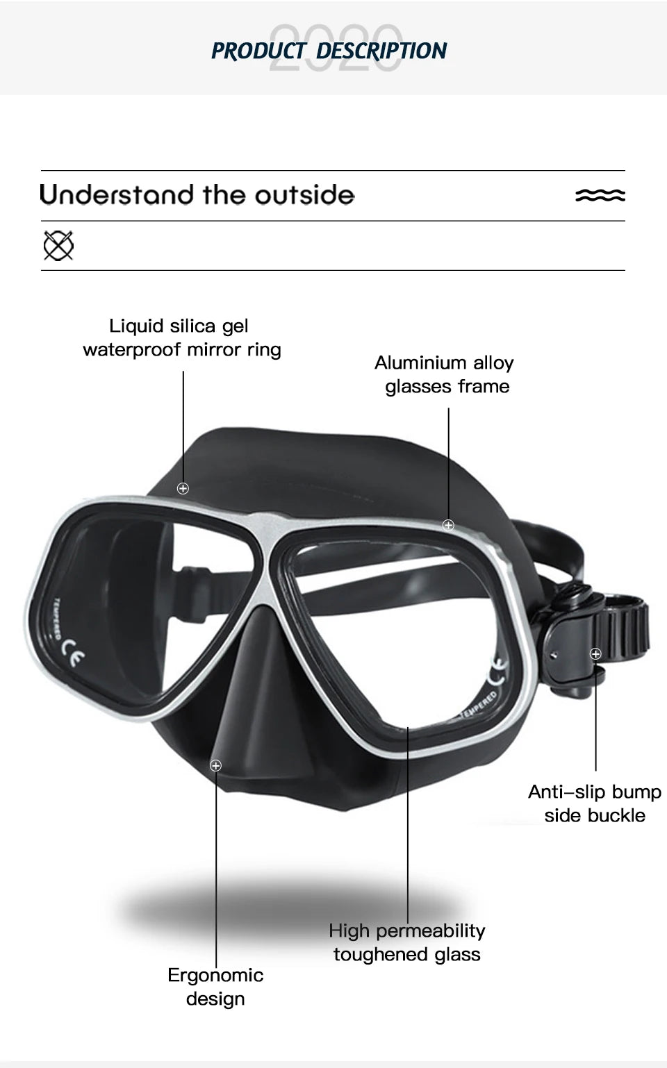 Similar Apollo's Free Diving Mask Aluminum Alloy Frame Mask Swimming Glasses 65cc Scuba diving Masks Snorkeling Wet Tube Set