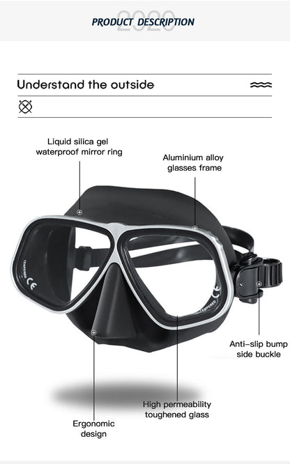 Similar Apollo's Free Diving Mask Aluminum Alloy Frame Mask Swimming Glasses 65cc Scuba diving Masks Snorkeling Wet Tube Set