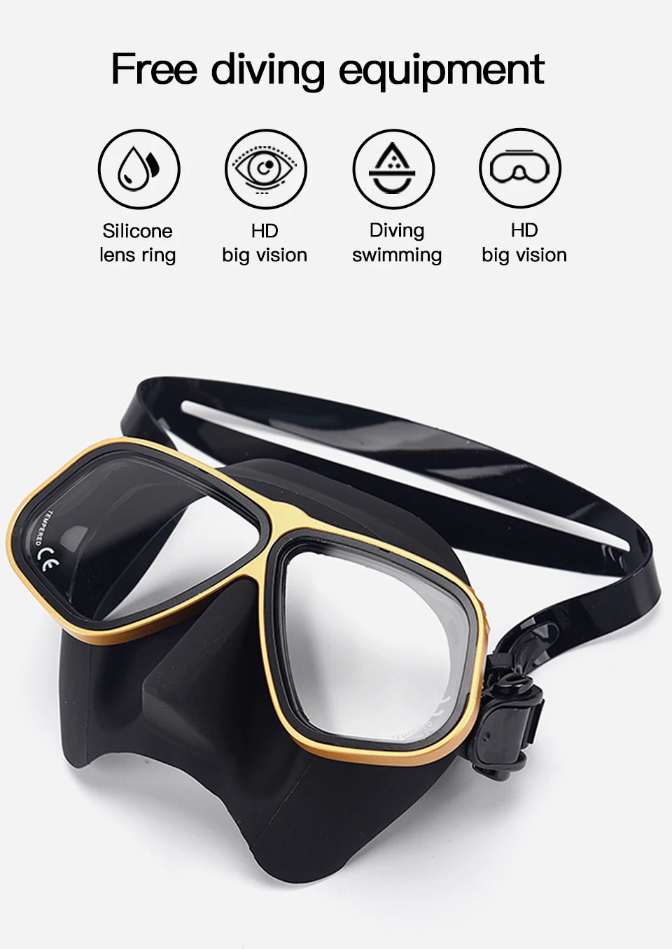 Similar Apollo's Free Diving Mask Aluminum Alloy Frame Mask Swimming Glasses 65cc Scuba diving Masks Snorkeling Wet Tube Set